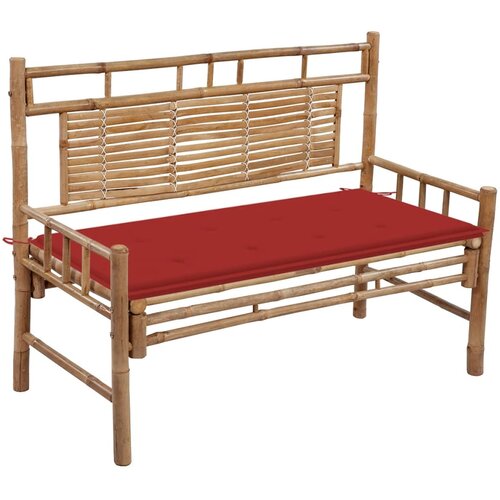 The Living Store Vrtna klop z blazino 120 cm bambus - Vrtna Klop, (21478018) Cene