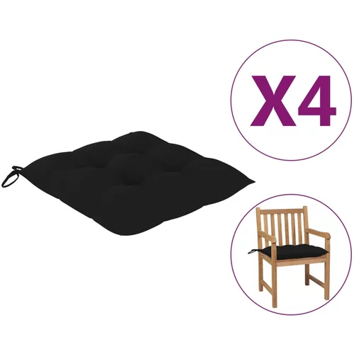 vidaXL Jastuci za stolice 4 kom crni 50 x 50 x 7 cm od tkanine