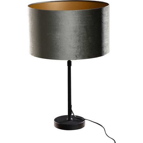 QAZQA Tafellamp zwart met velours kap groen 35cm - Parte Cene