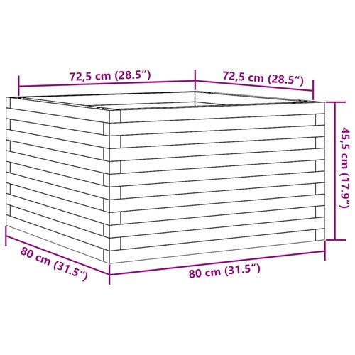  Vrtna sadilica bijela 80x80x45,5 cm od masivne borovine Slike