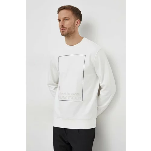 Armani_Exchange Bombažen pulover moška, bela barva