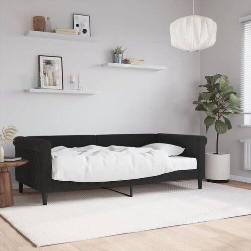  Dnevni krevet s madracem crni 90 x 190 cm baršunasti Cene