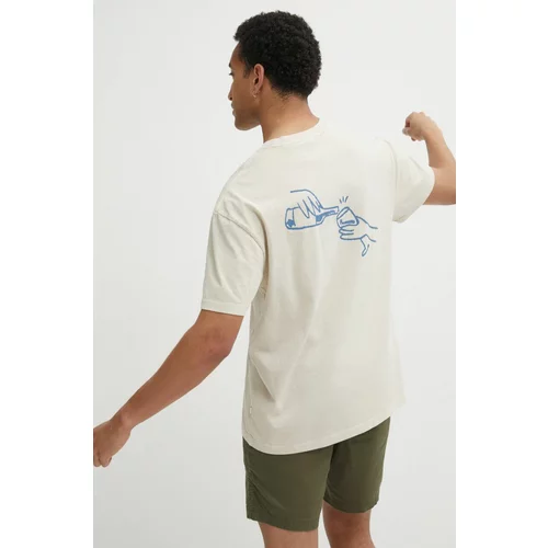 Alpina Bombažna kratka majica moški, bež barva