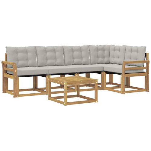 vidaXL Zunanja garnitura za sedenje 6 pcs Bela in svetlo siva, (5000279552) Cene