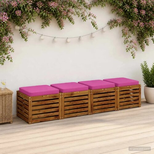  Jastučići za sjedalo od 4 dijela VUGHT 4 pcs 100% poliester - Roza (poliester) 50 x 50 cm 4 Cijene