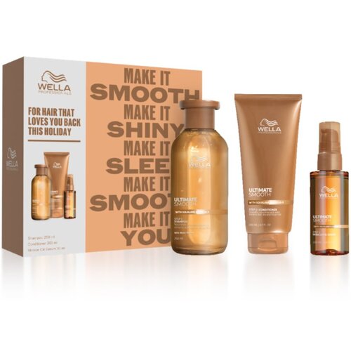 Wella Professionals Ultimate Smooth darilni set za sijaj in mehkobo las Cene