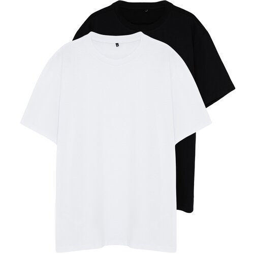 Trendyol Plus Size Men's T-Shirt Pack of 2 Comfortable 100% Cotton Regular Cut T-Shirt Slike