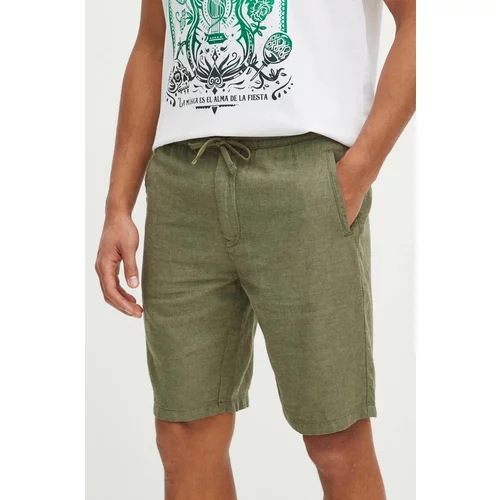 Medicine Lanene kratke hlače za muškarce, boja: zelena