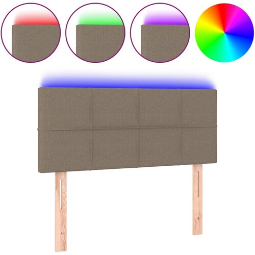 Maison Chic led posteljno vzglavje - vzglavna omarica - nočna omarica taupe 80x5x78/88 cm blago, (21706206) Slike