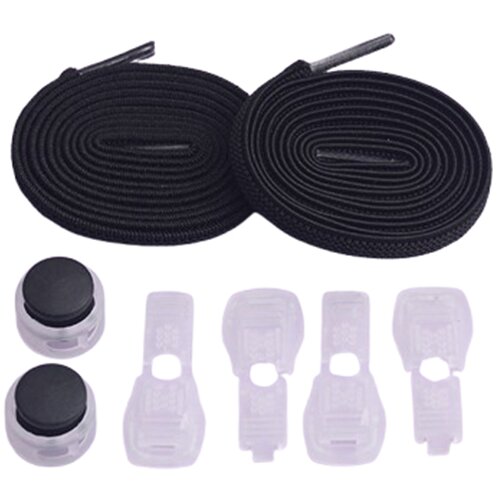 INF Ujemajoče se vezalke s sponkami (2 para) Black, (21745459) Cene