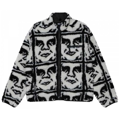 Obey Flis repeated icon sherpa jkt Črna Slike