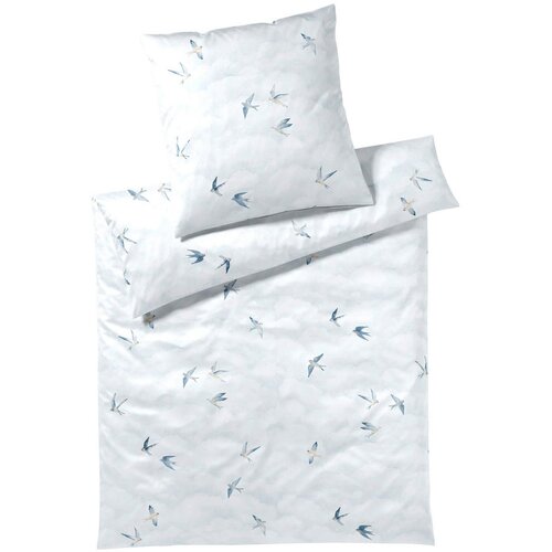 Elegante posteljnina mako saten svetlo modra Cene