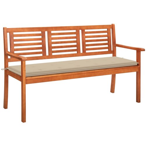  The Living Store Vrtna klop za 3 osebe z blazino 150 cm trden evkaliptus - Klop, (21444714) Slike