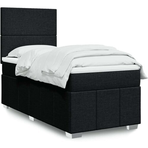 vidaXL Krevet s oprugama i madracem crni 90x200 cm od tkanine Cijene