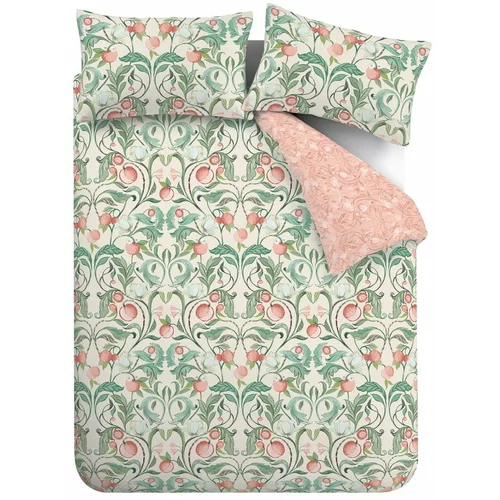 Catherine Lansfield Zeleno-rožnata posteljnina za zakonsko posteljo 200x200 cm Clarence Floral - Catherine Lansfield