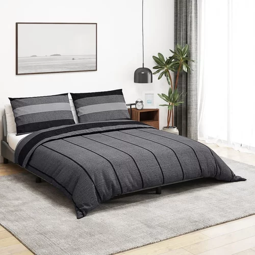  Set posteljine za poplun tamnosivi 240x220 cm pamučni
