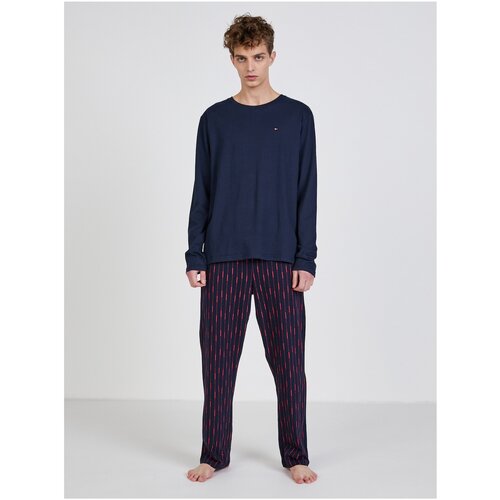 Tommy Hilfiger Dark Blue Men&amp;#039;s Patterned Pajamas - Men Slike