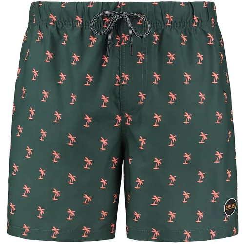 Shiwi Kratke kopalne hlače temno zelena / marelica