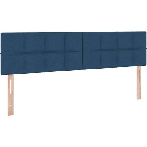  Krevet S LED lampica s uzglavljem Plava 160 x 200 cm tkanina Slike