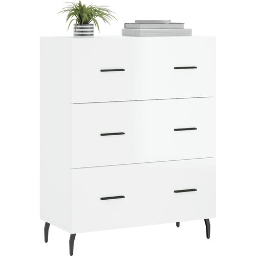  Komoda sjajna bijela 69,5x34x90 cm od konstruiranog drva Slike