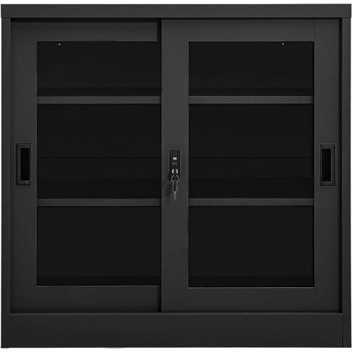 VidaXL Omara z drsnimi vrati antracitna 90x40x90 cm jeklo Slike