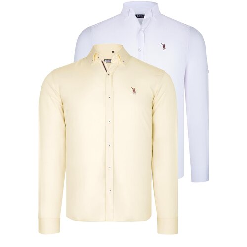 Dewberry DUAL SET G674 MENS SHIRT-WHITE-YELLOW Cijene