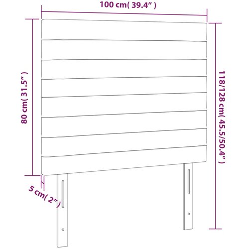  Uzglavlje crno 100x5x118/128 cm tkanina Slike
