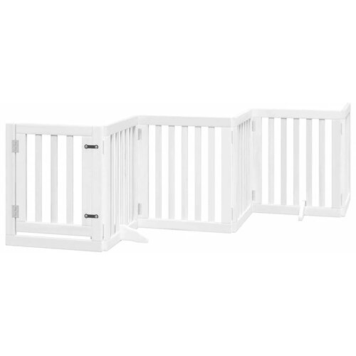  Vrata za pse s vrata&amp;scaron;cima 12 panela sklopiva 600 cm drvo topole Bijela 50 x 60 x 2 cm Slike