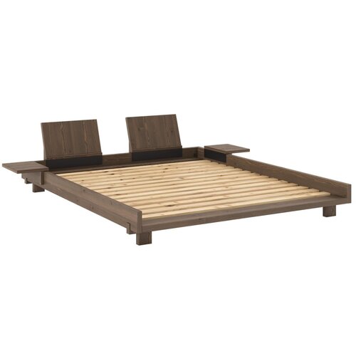 Karup Design Smeđi bračni krevet od masivnog bora s podnicom 160x200 cm Social &amp;ndash; Slike