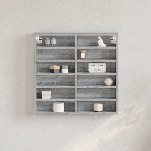 vidaXL Vitrina siva sonoma 60x8,5x58 cm inženirski les Cene