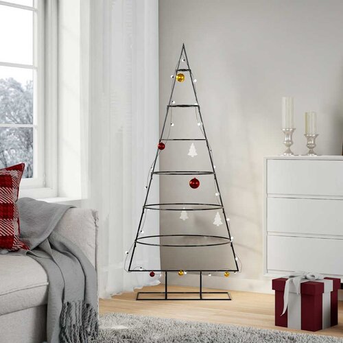  Metalno ukrasno božićno drvce crno 150 cm Slike