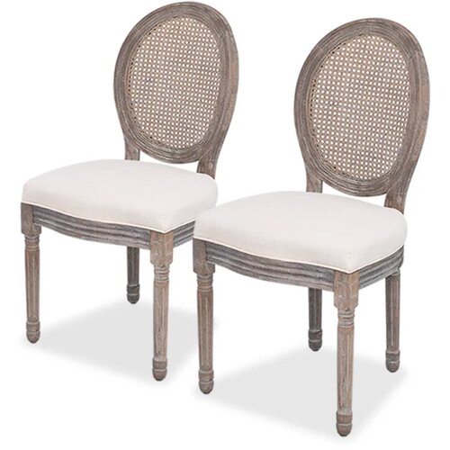 The Living Store Jedilni stoli 2 kosa krem blago - Jedilni Stol, (21663009) Slike