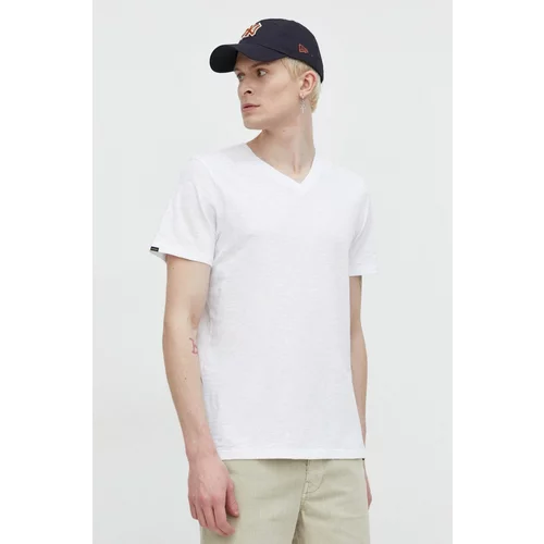 Superdry Bombažna kratka majica moški, bela barva