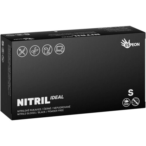 Espeon Nitril Ideal Black nitrilne rukavice bez pudera veličina S 100 kom Cijene