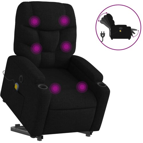 Maison Chic Električni masažni naslanjač - Relax naslanjač s funkcijo vstajanja črn, (22061085) Cene