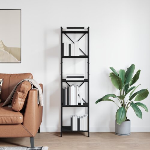 vidaXL Police za knjige Crni hrast 40 x 30 x 153 cm Konstruirano drvo Cene