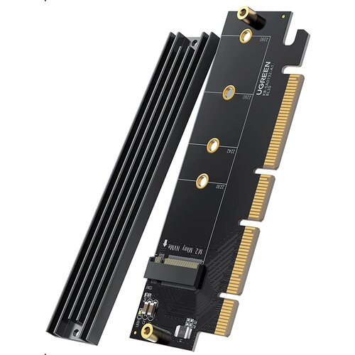 Ugreen M.2 PCIe NVME M-Key na PCIe 4.0 x16 adapter s hladilnikom - box Slike