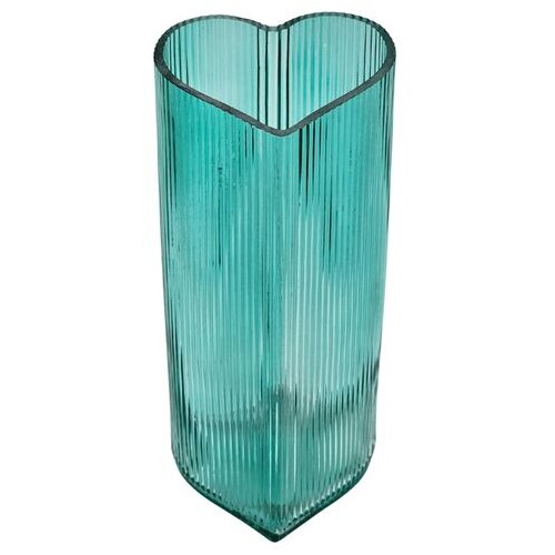  Vaza staklena tirkiz 19*8cm Cene