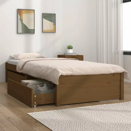  za krevet s ladicama smeđa boja meda 90 x 200 cm