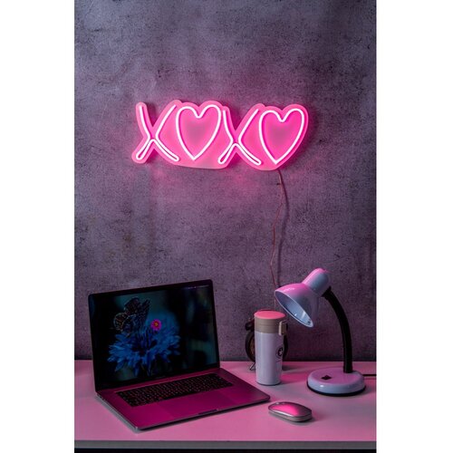 Wallity Zidna LED dekoracija Tic Tac Toe XoXo, 250 cm, IP67, 12V, Roze Slike