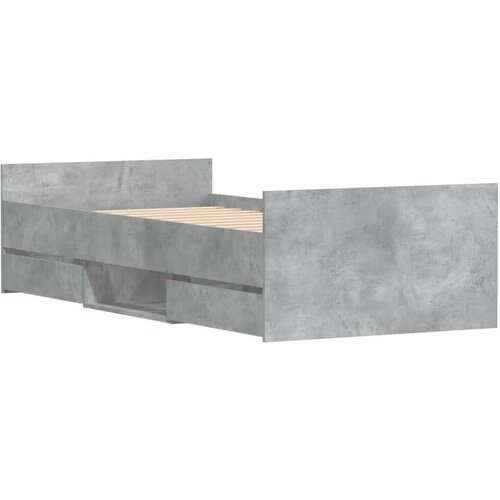  Kreveta s uzglavljem i podnožjem boja betona 90 x 200 cm Slike