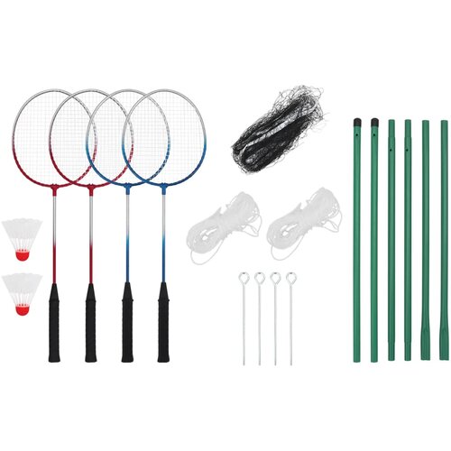 vidaXL Set za badminton s 4 reketa i mrežom 620 x 151 cm Cijene