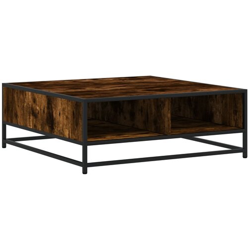 Maison Chic Klubska mizica - kavna mizica - Nizka mizica dimljeni hrast 80x80x30 cm inž. les in kovina, (21755231) Cene