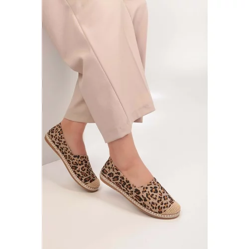 Shoeberry Women's Yurry Leopard Linen Espadrille