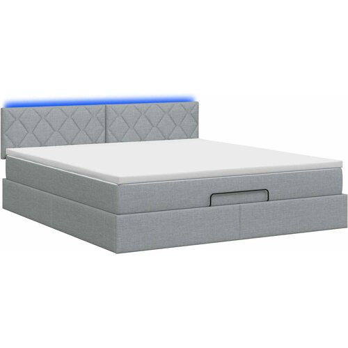  Krevet od pjene s madracem i LED-om Svjetlosiva 140 x 190 cm Slike