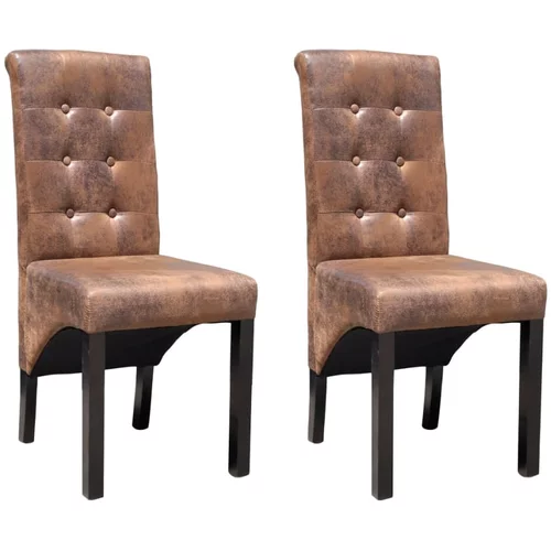  Blagovaonske stolice od umjetne kože 2 kom smeđe