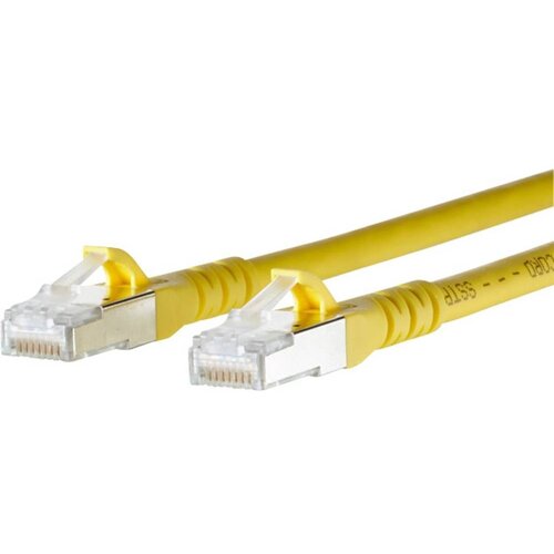 Metz Connect 1308451077-E RJ45 omrežni kabel\, Patch kabel CAT 6a S/FTP 1.00 m rumena z zaščitnim zapornim zatičem 1 kos, (20421644) Cene