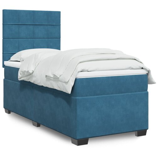  The Living Store Box spring postelja z vzmetnico modra 100x200 cm žamet - Box Spring Postelja, (21488166) Cene