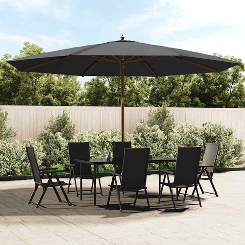  Vrtni suncobran s drvenim stupom crni 400 x 273 cm Slike