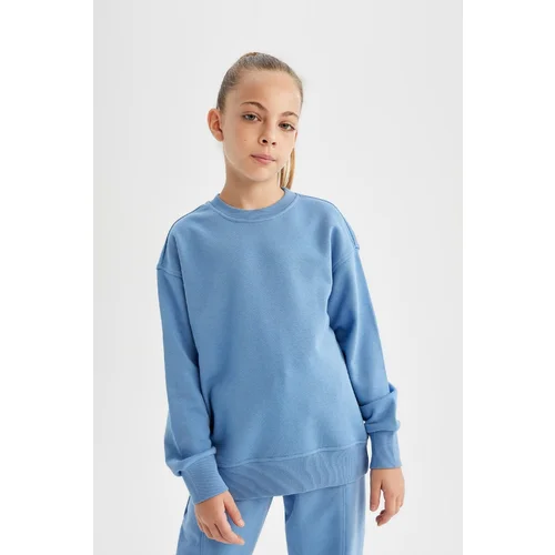 Defacto Girl Relax Fit Crew Neck Basic School Sweatshirt